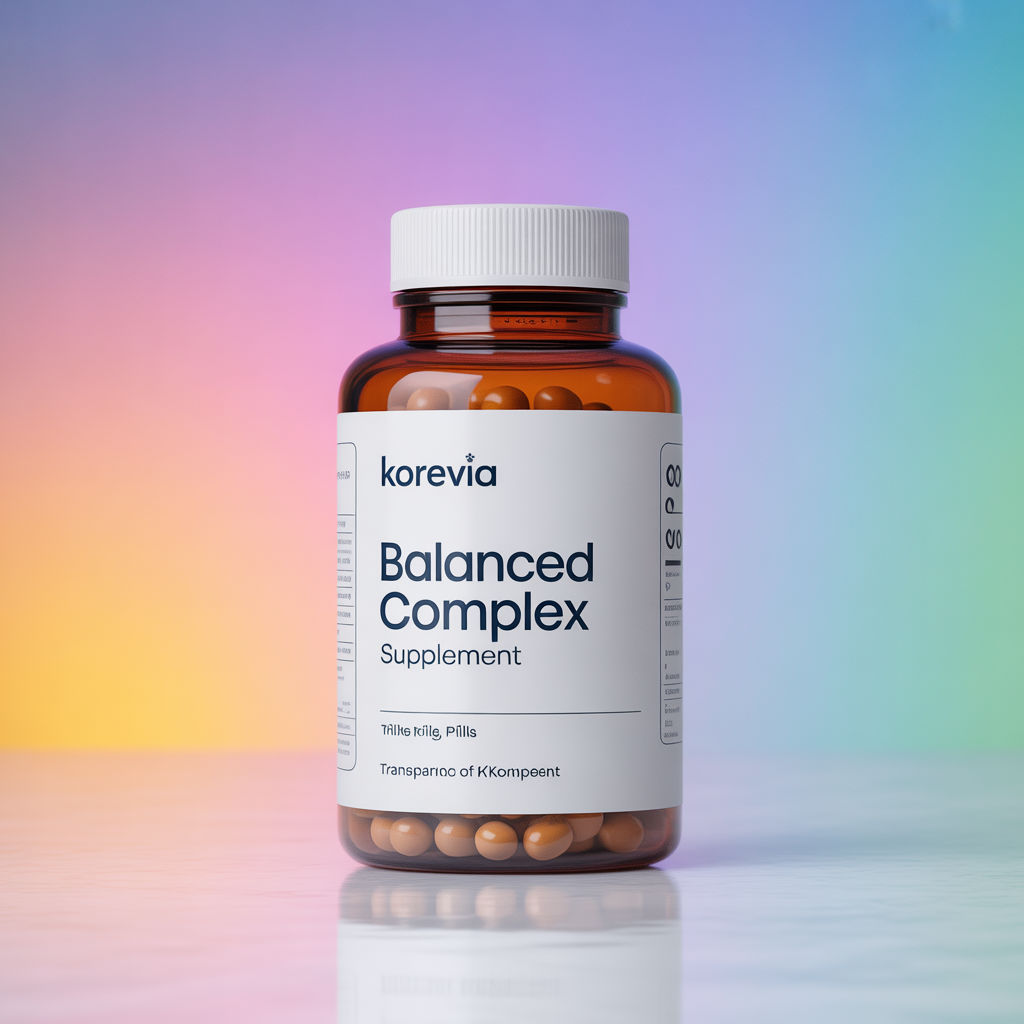 Korevia supplement bottle with ingredients displayed